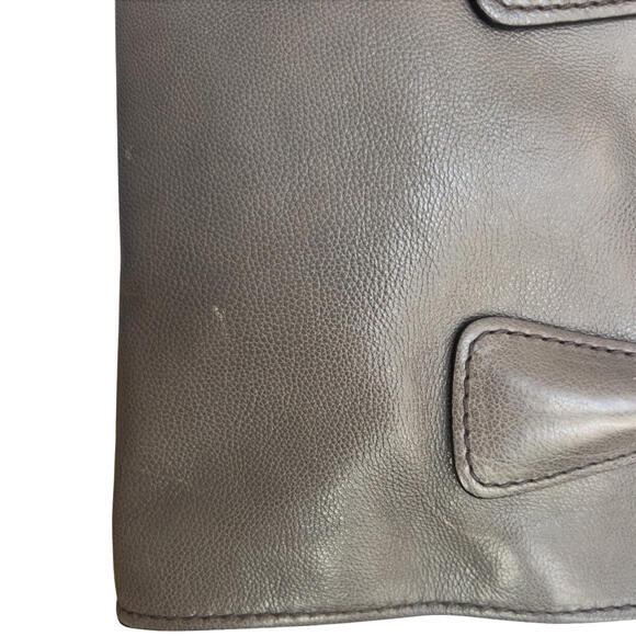 Prada Two-Way City Double Zip Tote Bag Gray Suede&Calf Leather Detachable Strap - Picture 5 of 16